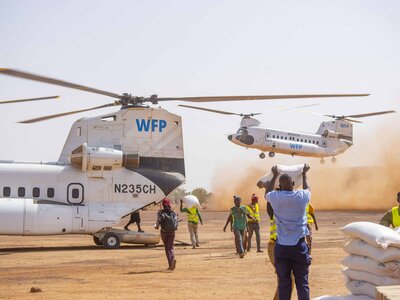Photo: Cheick Omar Bandaogo A WFP plane landed in a deserted place