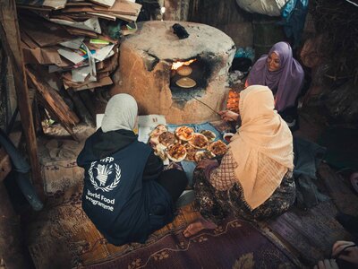 WFP/Mostsfa Ghroz Fresh manakish in the making in north Gaza by Maradi, a WFP e-voucher recipient.