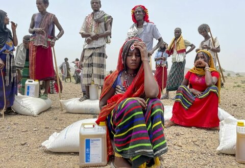 Food distribution point in Ethiopia