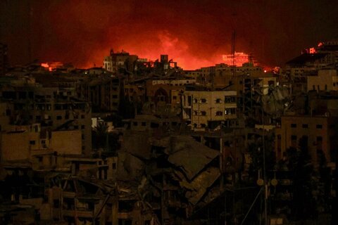 gAZA LIT UP BY FIRING 