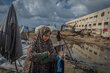 Najat's tend flooded after a sewage system nearby overflowed after rains in mid-November