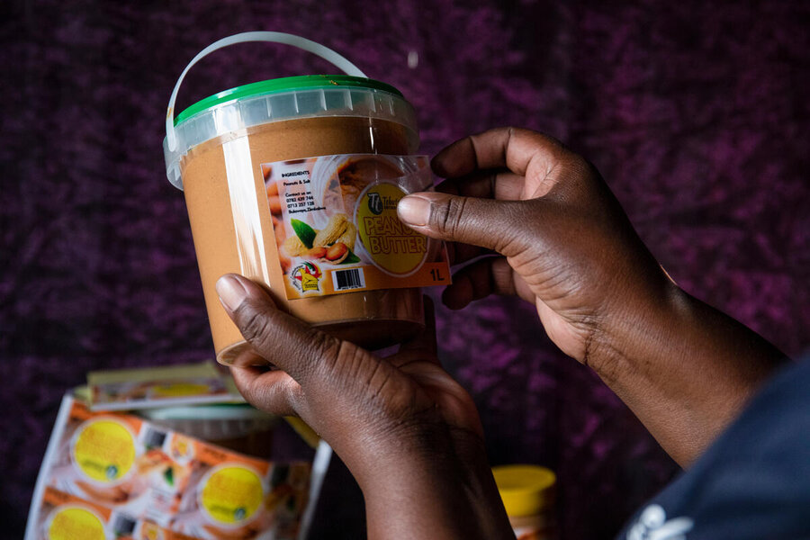 Edith Ndebele labels her products
